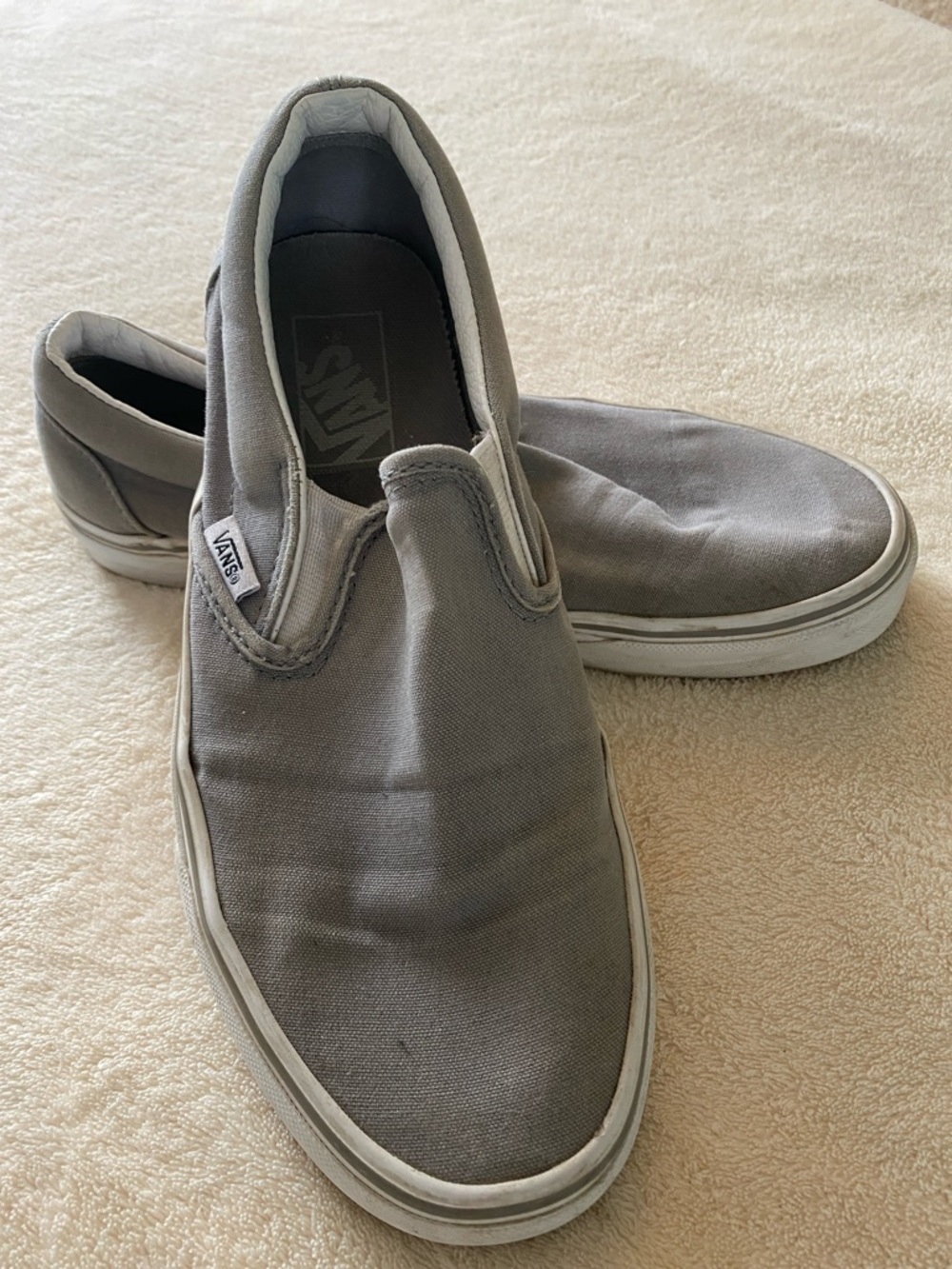 Vans Gray Canvas Slip-On Loafers